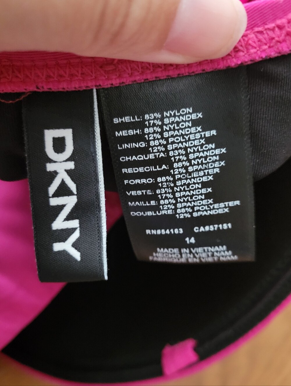 DKNY Hot Pink Liquid Pleated Bandeau Tummy Control One Piece Swimsuit Size 14 - Picture 8 of 15